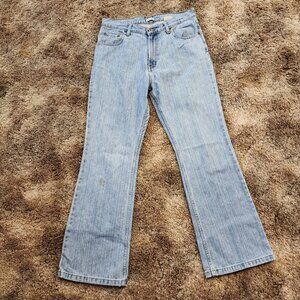 #332 North Crest Women's 6P Flare Light Wash Denim Jeans Outings Casual